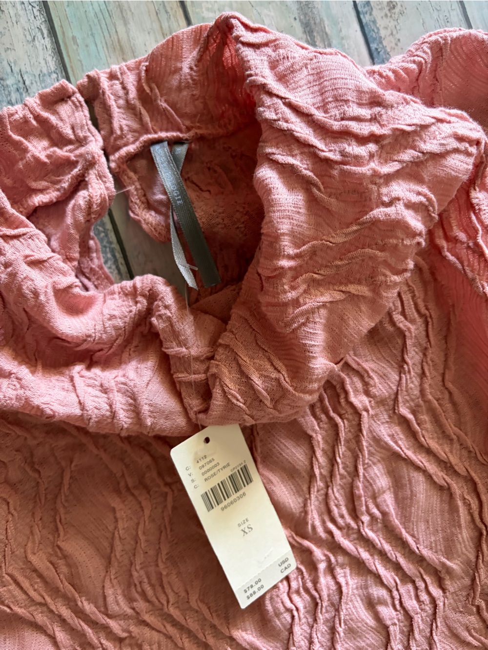 Anthropologie Textured Funnel Neck Top Size XS Rose Pink NWT - Picture 6 of 6